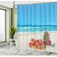 thumbnail image 4 of Ambesonne Christmas Shower Curtain, Beach Sea Summer Calm, 69"Wx75"L, Multicolor, 4 of 4