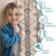 thumbnail image 3 of Blackout Kids Curtains,Beige Boho Ethnic Geometric Pattern Childrens Insulated Curtains Set Of 2,Bedroom Essentials,Toddler Room Decor 52x63in(132x160cm), 3 of 5