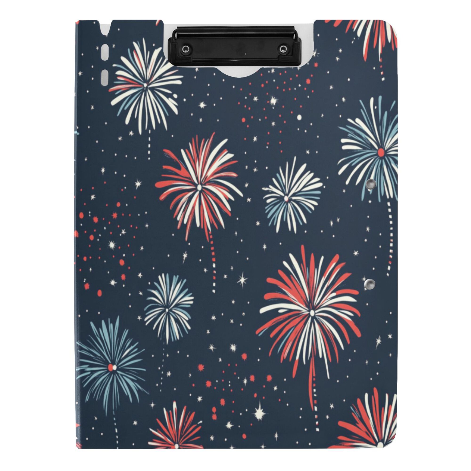 FORMRS A4 Clipboard Folder with Pen Holder Horizontal Foldable School Office Binder, Starry Fireworks Pattern