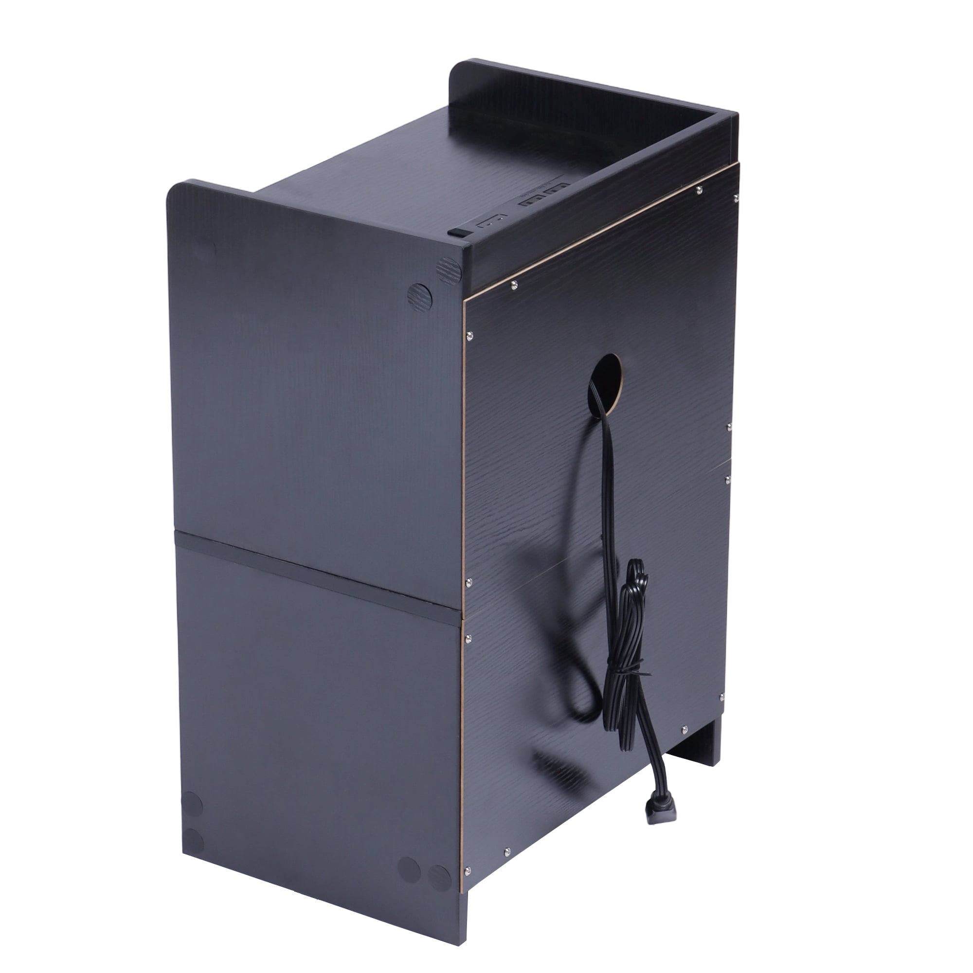 Homy Casa Nightstand with USB Ports & Outlets, Bedside Charging Table for Small Bedroom, Black
