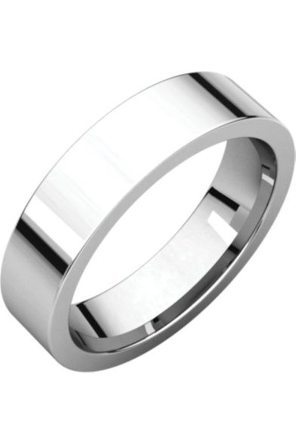 Platinum 5mm Flat Comfort Fit Band - Size 10