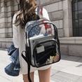 thumbnail image 6 of PVC Transparent Backpacks Clear Backpack for Travel and Outings Red White and Blue Rooster, 6 of 7