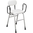 thumbnail image 1 of Drive Medical 12455 Adjustable Height Stool with Back and Arms White, 1 of 2