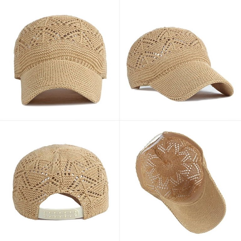Knit Mesh Baseball Cap for Women Summer Yarn Trucker Hats 