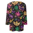 thumbnail image 6 of Mardi Gras Shirts for Women Carnival 3/4 Sleeve Gold T Shirts Crew Neck Sequins Holiday Graphic Tee Hot Pink 5XL, 6 of 7