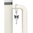 thumbnail image 3 of Delight Jewelry Silvertone Open Heart Key - Silvertone Black Bow Charm Accessory for Tumblers and Thermal Cups, 3 of 4