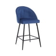 thumbnail image 3 of Porthos Home  Freya Velvet and Metal Counter Stools (Set of 2) Blue, 3 of 5