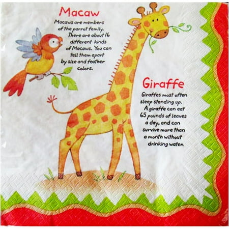 Jungle Animals 'World Safari' Lunch Napkins (16ct)