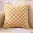 thumbnail image 4 of Throw Pillow Plushs Pillow Country Style Checkered Plush Sofa Cushion Soft Cotton Linen Cushion in Multi-Colors for Sofa,Bedroom,Living Room,Car 17.71x17.71 Inches, 4 of 7