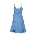 thumbnail image 4 of Ovzne Robes pour Femmes Robe pour Femme Robe d'Été Décontractée à Lacets Peplum Petite Robe Fleurie Robe de Printemps Liquidation, 4 of 6