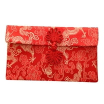 Gnmfd 2024 High-Grade Brocade Fabric Red Envelopes, Lucky Money Packets for New Year Wedding Christmas Gifts, Self-Sealing Elegant Design Holds Cash Cards Decorations for Festive Occasions
