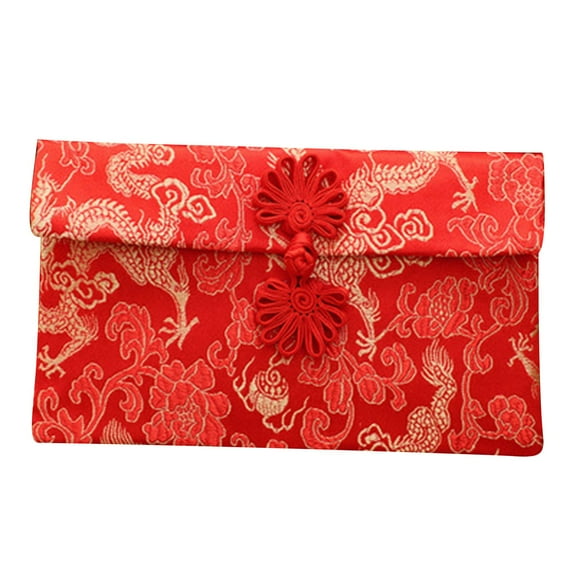 Hovmgk Lunar New Year Red Envelope, Festive Cash Pouch, Brocade, Lucky, Self-Sealing – Ideal for New Year, Weddings, Suitable for Gift Givers, Culture Enthusiasts