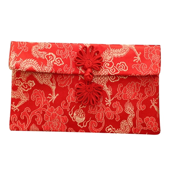Red Envelope Brocade Fabric, New Year Design, Sealed Yuan Amount, Traditional Gift, For Celebration, Premium Material, Festive Decor, Cultural Artifact, High-Quality Fabric, for Gifting Akmoler