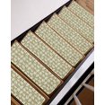 thumbnail image 3 of Yellow White Leaves Stair Treads Non Slip Indoor for Wooden Steps, Spring Pastoral Rustic Botanical 10 Pcs Stair Mats for Elders Dogs, 8 x 30 Inch Carpet Treads Runner Rugs for Staircase, 3 of 7