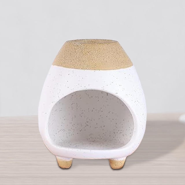 Quemador de incienso con soporte de Palo de cerámica hecho a mano, cuenco decorativo multifuncional de 3,9 pulgadas de alto para quemar salvia