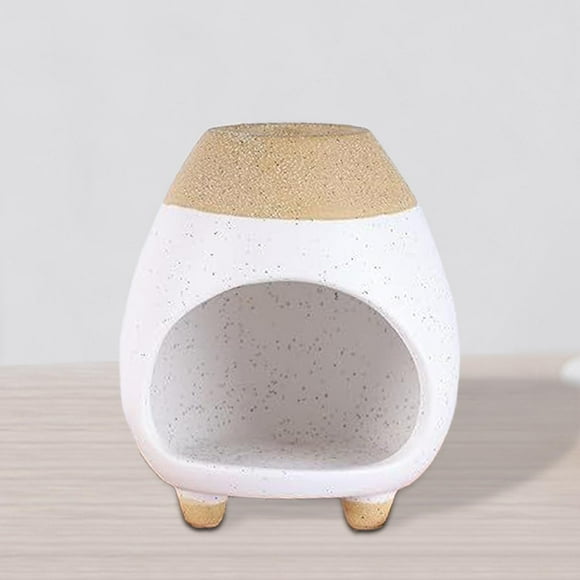 Quemador de incienso de Palo de cerámica, cuenco decorativo multifuncional hecho a mano de 10cm de altura para quemar salvia para Baño