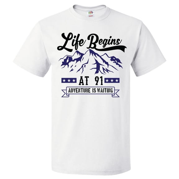91st Birthday Gift For 91 Year Old Life Begins T Shirt Gift