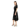 thumbnail image 2 of ALFANI Womens Black Polka Dot Midi Wrap Dress Size: 16, 2 of 4