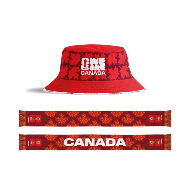 FIFA World Cup Canada Premium Bucket Hat & Double-Sided Printed Scarf Set