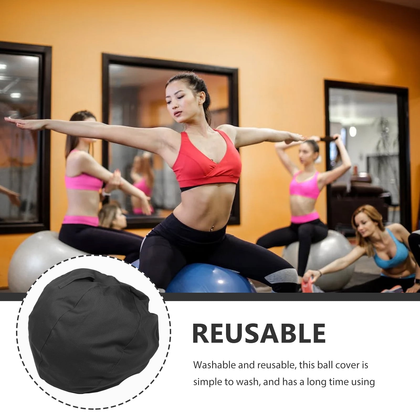 DEEPCRAFF Flexible Black Cotton Ball Cover Anti Skid Yoga Accessory Washable Protective Sleeve