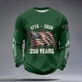 thumbnail image 2 of Dwelliawo Men's Sweatshirt Usa Flag Patriotic Graphic 250th Anniversary 1776-2026 2026 Usa Flag American Sweatshirt Fashion Lightweight Tops Sweatshirts Dark Green 4XL, 2 of 5