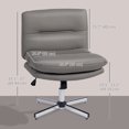 thumbnail image 3 of HOMCOM Armless Office Desk Chair, Criss Cross Computer Chair, Grey, 3 of 10