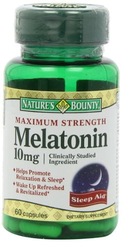 Nature's Bounty Maximum Strength Melatonin 10mg, 120 Capsules (2 X 60 Count Bottles)