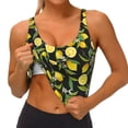 thumbnail image 4 of Lsque Lemon Fruits Flowers Leaves Printed Women'S Sports Bra, Compression, Moisture Wicking, High-Impact Sports Bra For Women,Supportive sports bra-Medium, 4 of 9