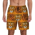 thumbnail image 2 of Picia Tiger pattern Mens Swim Trunks with Compression Liner Stretch Beach Shorts Quick Dry with Zipper Pockets No-Chafing Board Shorts-Small, 2 of 9