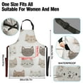 thumbnail image 3 of Yayeee Chief Kitchen Apron with Pockets for Cooking Water Resistant Unisex Adjustable Neck Strap, Light Gray Cat Pattern, 3 of 7