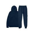 thumbnail image 3 of Ceisia Men's Solid Color Hooded Tracksuit Set with Cargo Pockets for Casual & Sports Wear Navy XXXL Gifts, 3 of 5