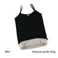 thumbnail image 2 of 2 Pieces Chinlon Women Underwear Vest Warm Keeping Adjustable Shoulder Strap Washable Reusable Dual Layer Lingerie Clothes Black, 2 of 7
