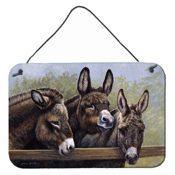 Carolines Treasures BDBA0235DS812 Donkeys by Daphne Baxter Wall or Door Hanging Prints  8x12 multicolor