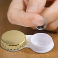 thumbnail image 4 of Boîte à Lentilles de Contact, Étui à Lentilles de Contact, en Plastique, Simple, Élégant, Portable, Réutilisable, Riche Accessoires, pour Voyage, Maison (1 Pièce, Or), 4 of 5