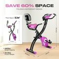 thumbnail image 2 of Wonder Maxi Folding Upright Exercise Bike Magnetic Fitness Workout Bike up to 440 lbs for ​Home Gym (Purple), 2 of 6