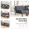 thumbnail image 3 of Homall Futon Sofa Bed Adjustable Futon Couch Fabric Modern Sleeper Sofa Bed for Living Room, Business Office, Recliner Sofa with Cup Holders, 3 of 7