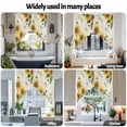 thumbnail image 6 of Sunflower Swag Kitchen Curtain Valances, Spring Yellow Sunflowers Floral Leaf Bees Dragonfly Beige Rod Pocket Curtains Window Treatment Decor Valances for Bedroom Bathroom, 2 Panels 36 x 63 Inch, 6 of 9