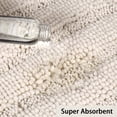 thumbnail image 4 of Juego de alfombras de baño de chenilla turquesa superabsorbente, color marfil, 4 of 7