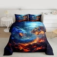 thumbnail image 2 of Castle Fairy Abstract Tiger Dragon Twin Comforter Sets,Gothic Style Bedding Set, 2 of 8