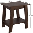 thumbnail image 3 of Royalbelle Walnut Color End Table with Double Storage Shelves, Small Space Side Table, 3 of 5