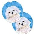 thumbnail image 1 of Blue Maltese Set of 2 Cup Holder Car Coaster, 1 of 1