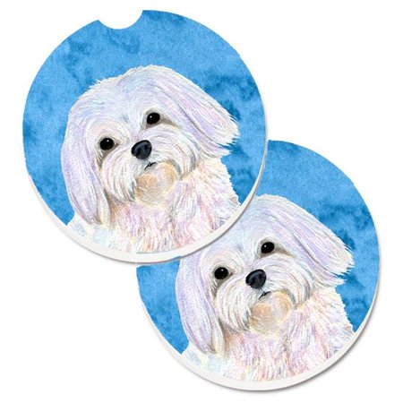 

Blue Maltese Set of 2 Cup Holder Car Coaster