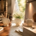 thumbnail image 4 of Dongrere Coastal Seashell Ceramic Floraler, White Nautical Floral Pot for Flower Indoor Windowsill & Beach Style Home Decor, 4 of 9
