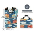 thumbnail image 2 of Yayeee Freestanding Laundry Hamper with Handle Collapsible Large Storage Basket for Clothes, Blue Cute Train Pattern, 2 of 7