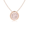 thumbnail image 1 of Angara Collier en Morganite Naturel - Pendentif Solitaire Rond en Morganite avec Lunette en Or Rose 14K pour Femmes, 1 of 8