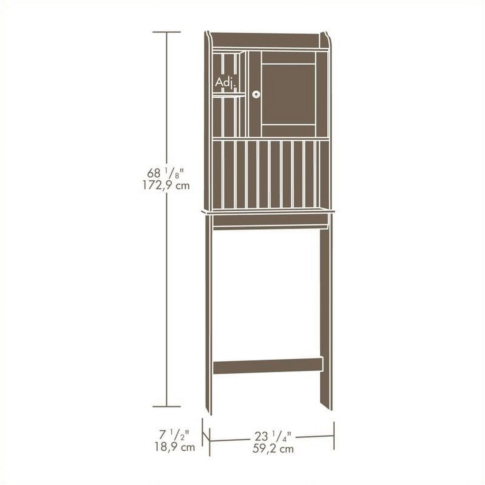 Pemberly Row Over-the-Toilet Etagere, Space-Saver Bathroom Cabinet with Adjustable Shelf in Soft White - image 4 of 4