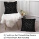 thumbnail image 2 of Soft faux fur pillowcase 20x20- plush short wool velvet decorative pillowcase - living room sofa pillowcase set of 2 pieces - black, 2 of 4