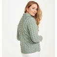 thumbnail image 4 of Aran Woollen Mills Women's Cable Stitch Cardigan Sweater, Ocean Mist, Medium, 4 of 4