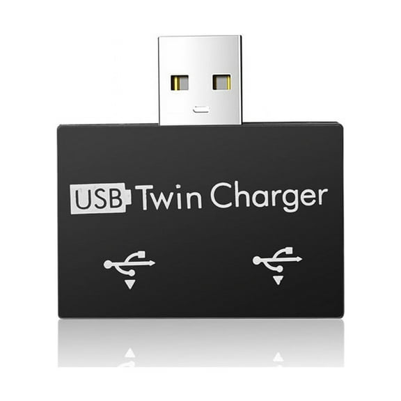Portable Mini USB Hub To 2 Port Charger Hub Adapter USB Splitter Dual USB Charging Extender for Phone Computer Black