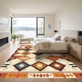 thumbnail image 3 of ODIKA 4'x6' Machine Washable Non-Slip Area Rug, Aztec Burnt Orange High Traffic Rug, Orange, 1052780, 3 of 7